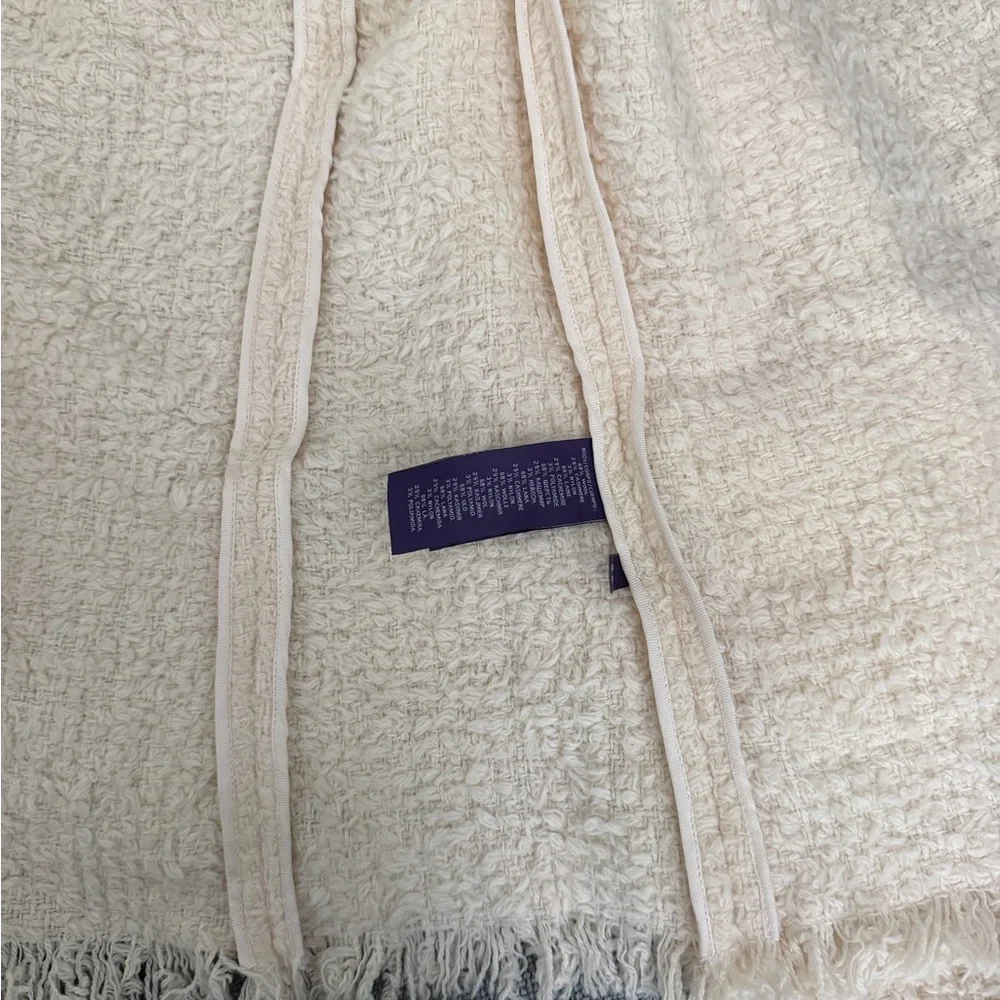 Purple Label Ralph Women's Cream Textured Open-Front Jacket made in Italy size 2